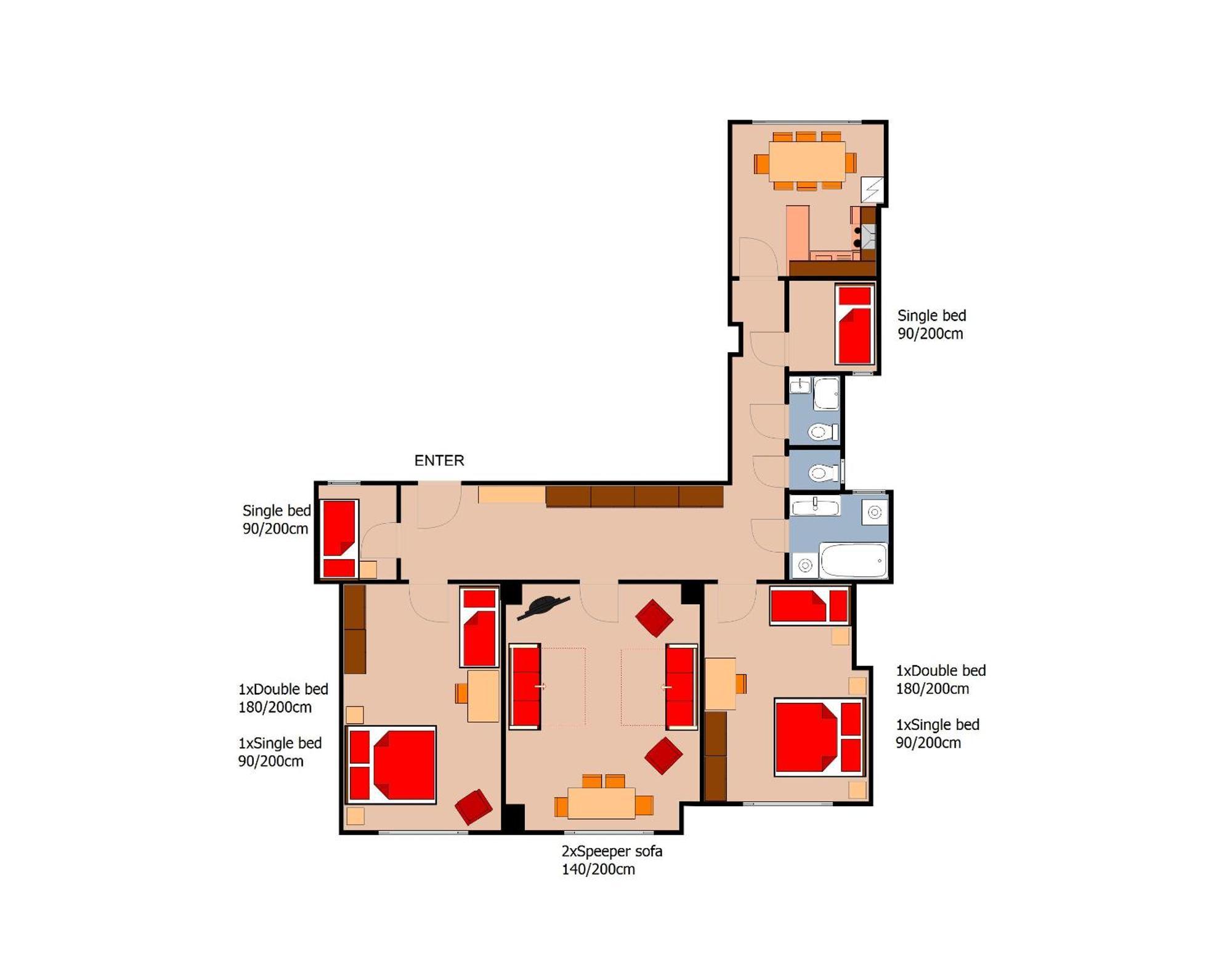 Lejlighed With 2 Bathrooms